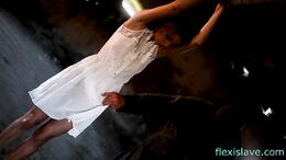 Skinny BDSM model Lea Tyron whipped