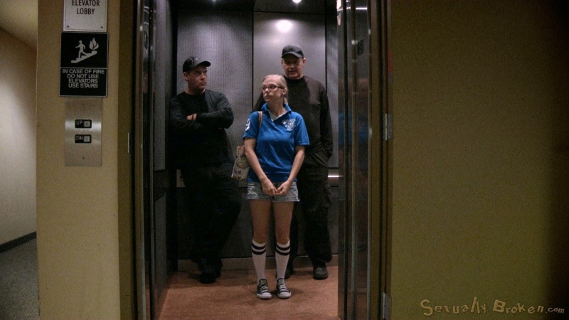 Crying blonde cutie gets fucked in BDSM style