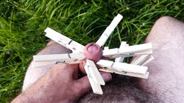 My foreskin with clothes pins