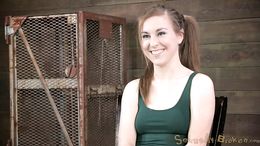 Skinny chained teen likes hardcore oral sex