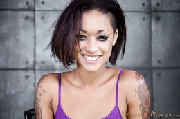 Owned ebony submissively sucks her master