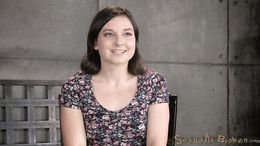 Teen in purple dress orally pleased her black master