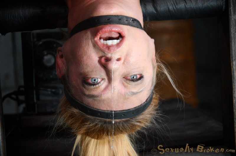 Extreme bondage and hardcore face fucking with a busty girl
